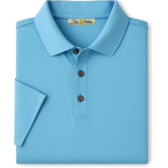 Peter Millar Robin Egg Blue Polo - 100% Double-Mercerized Cotton - Size XL - Picture 2 of 10